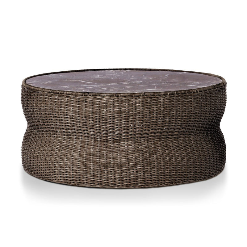 Brixby Outdoor Coffee Table - Merlot Marble