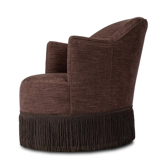Aurora Fringe Swivel Chair - Laughlin Plum