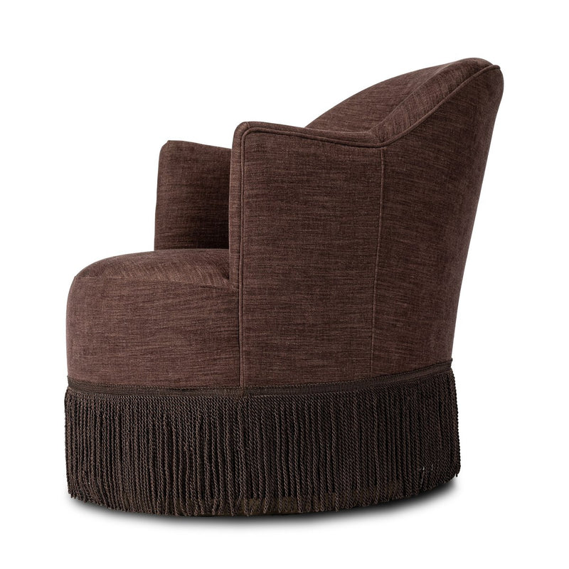 Aurora Fringe Swivel Chair - Laughlin Plum
