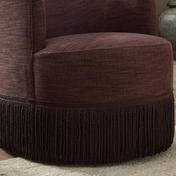 Aurora Fringe Swivel Chair - Laughlin Plum