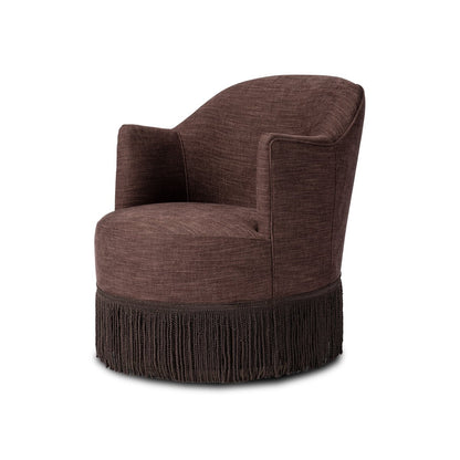 Aurora Fringe Swivel Chair - Laughlin Plum