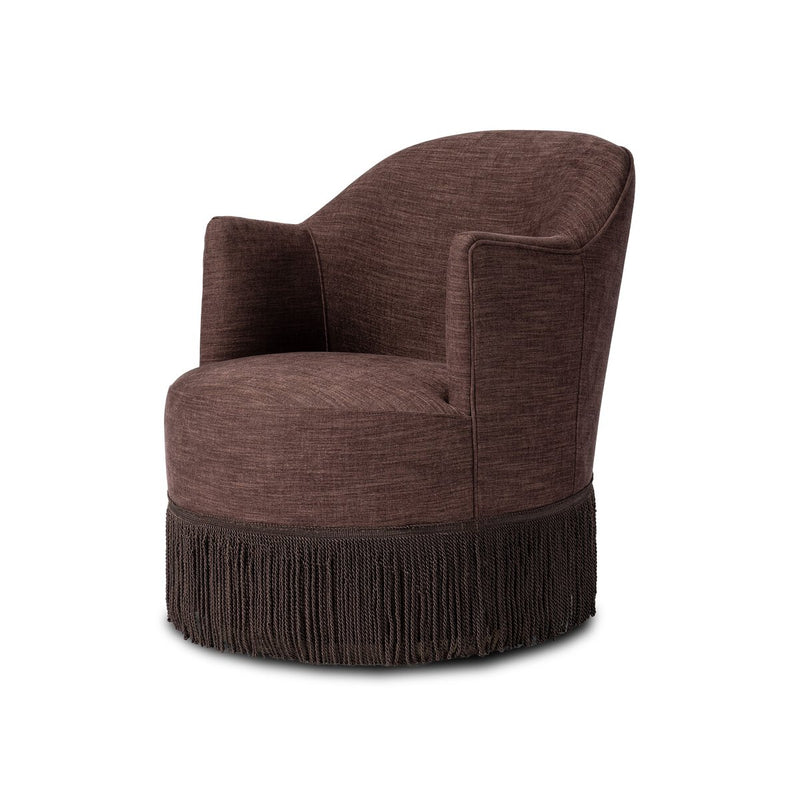 Aurora Fringe Swivel Chair - Laughlin Plum