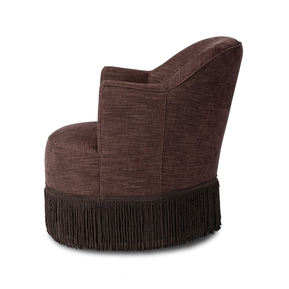 Aurora Fringe Swivel Chair - Laughlin Plum
