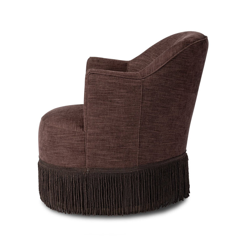 Aurora Fringe Swivel Chair - Laughlin Plum