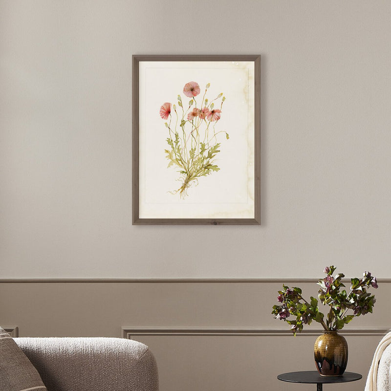 Papaveraceae No. 2 by Laurel-Dawn Latshaw - Rustic Walnut