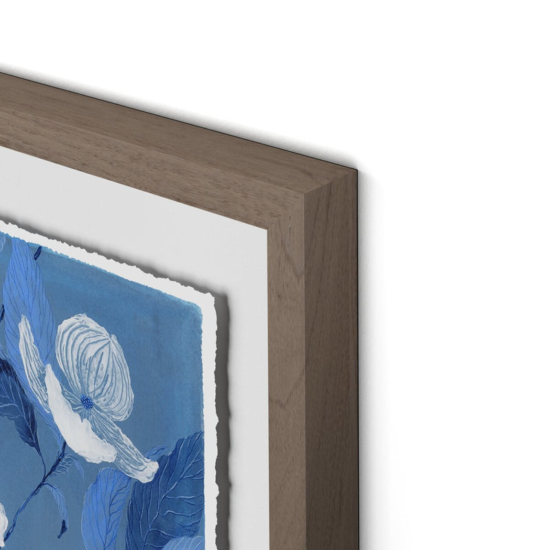Blue Dogwood by Laurel-Dawn Latshaw - Rustic Walnut
