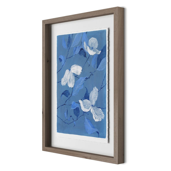 Blue Dogwood by Laurel-Dawn Latshaw - Rustic Walnut