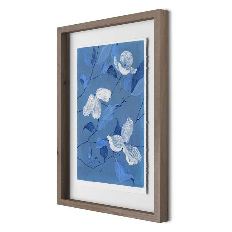 Blue Dogwood by Laurel-Dawn Latshaw - Rustic Walnut