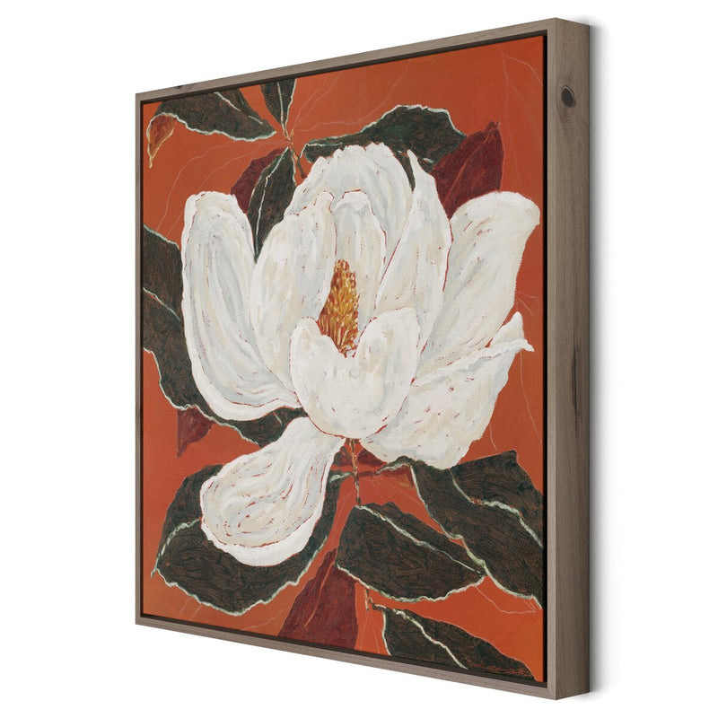 Red Magnolia by Laurel-Dawn Latshaw - Rustic Walnut