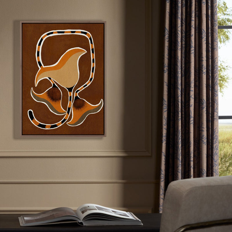 Delicate Bloom 4 by Shatha Al Dafai - Rustic Walnut