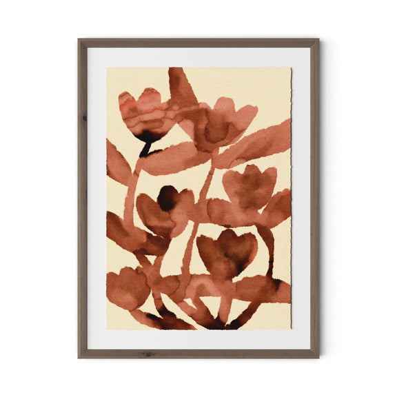 Blended Flowers 2 by Shatha Al Dafai - Rustic Walnut