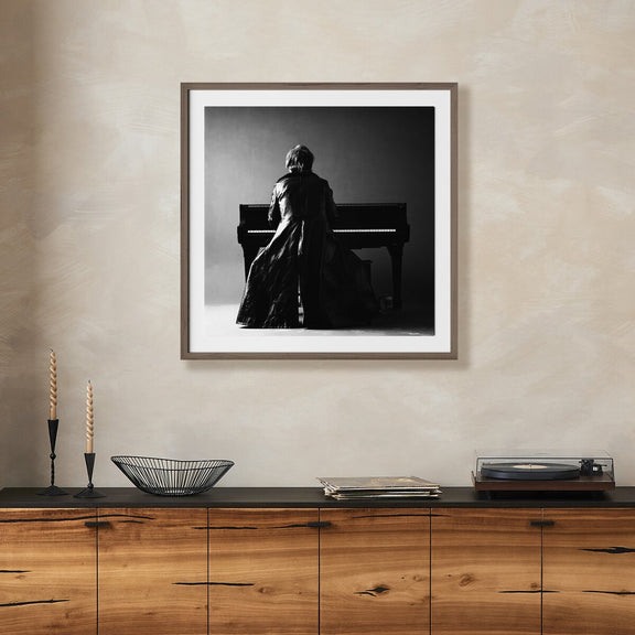 Portrait Of Elton John by Getty Images - Rustic Walnut
