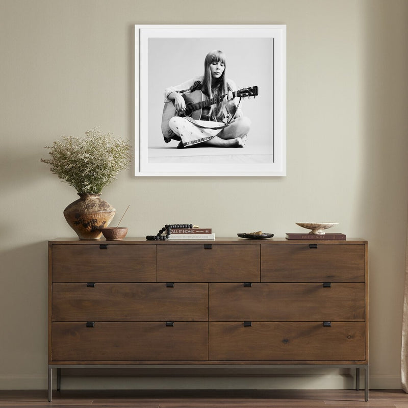Portrait Of Joni Mitchell by Getty Images - White Maple