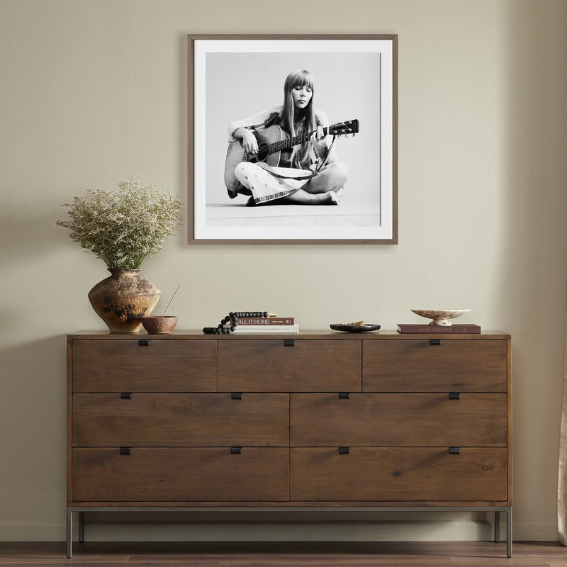 Portrait Of Joni Mitchell by Getty Images - Rustic Walnut