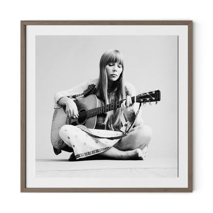 Portrait Of Joni Mitchell by Getty Images - Rustic Walnut