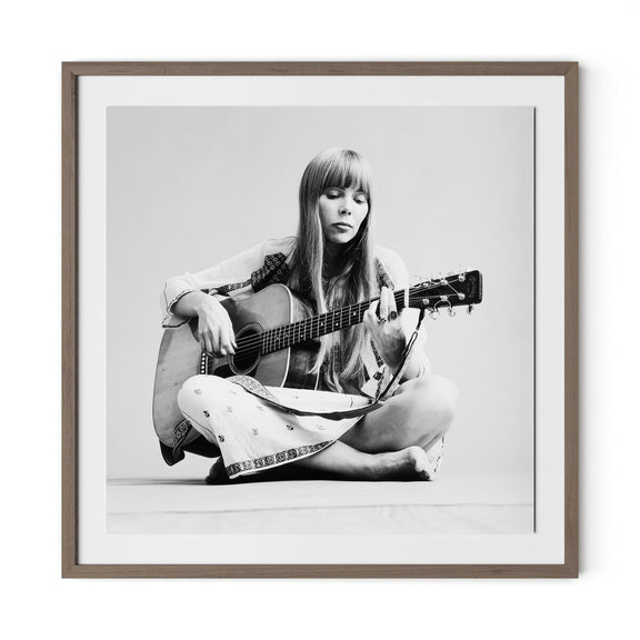 Portrait Of Joni Mitchell by Getty Images - Rustic Walnut