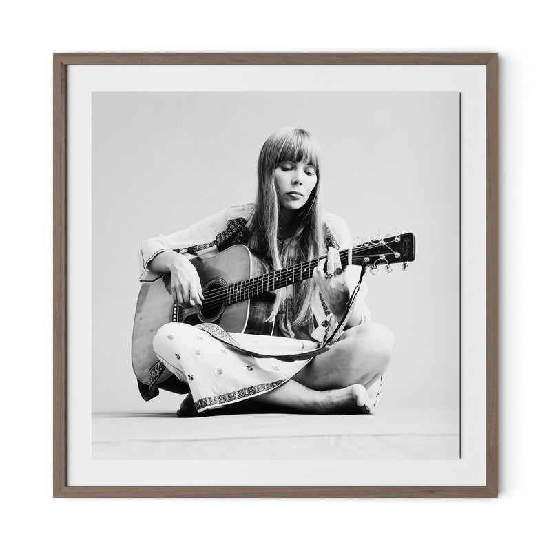 Portrait Of Joni Mitchell by Getty Images - Rustic Walnut