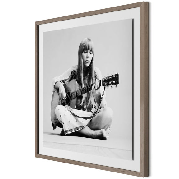 Portrait Of Joni Mitchell by Getty Images - Rustic Walnut