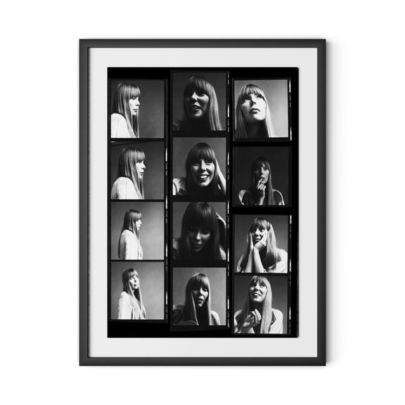 Joni Mitchell Contact Sheet by Getty Images - Black Maple
