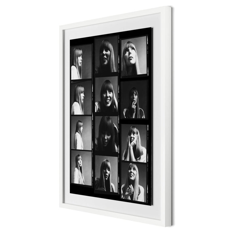 Joni Mitchell Contact Sheet by Getty Images - White Maple