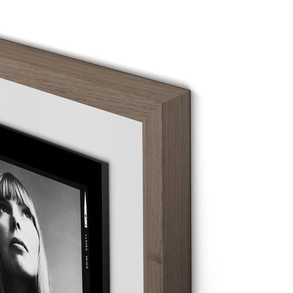 Joni Mitchell Contact Sheet by Getty Images - Rustic Walnut