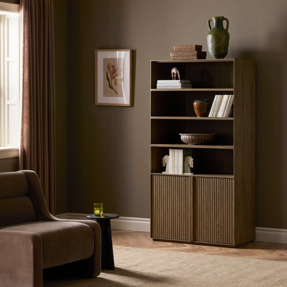 Leo Bookcase - Rustic Grey Veneer