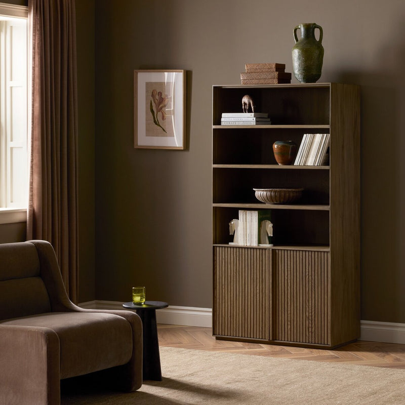 Leo Bookcase - Rustic Grey Veneer