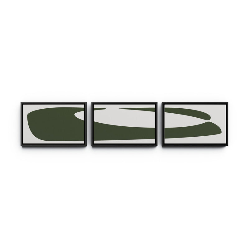 Organic Curves 2 Triptych by FH Art Studio - Black Maple