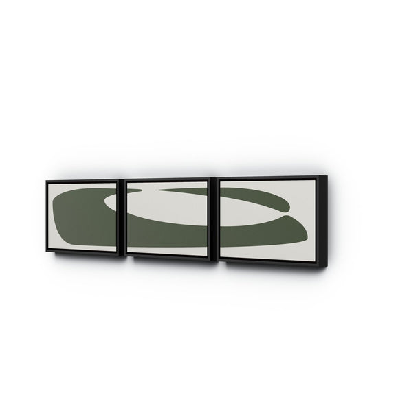 Organic Curves 2 Triptych by FH Art Studio - Black Maple