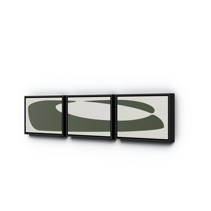 Organic Curves 2 Triptych by FH Art Studio - Black Maple