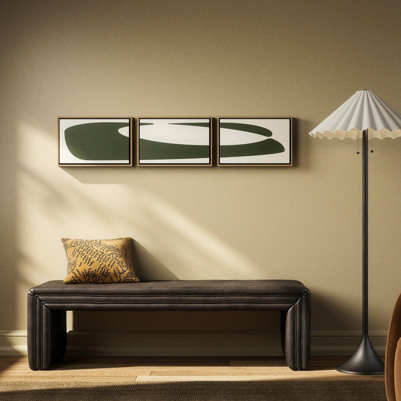 Organic Curves 2 Triptych by FH Art Studio - White Oak