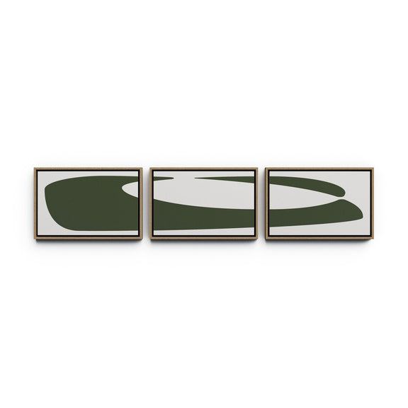 Organic Curves 2 Triptych by FH Art Studio - White Oak