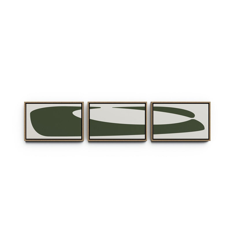 Organic Curves 2 Triptych by FH Art Studio - White Oak