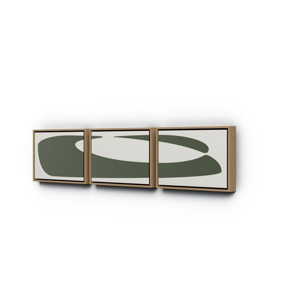 Organic Curves 2 Triptych by FH Art Studio - White Oak