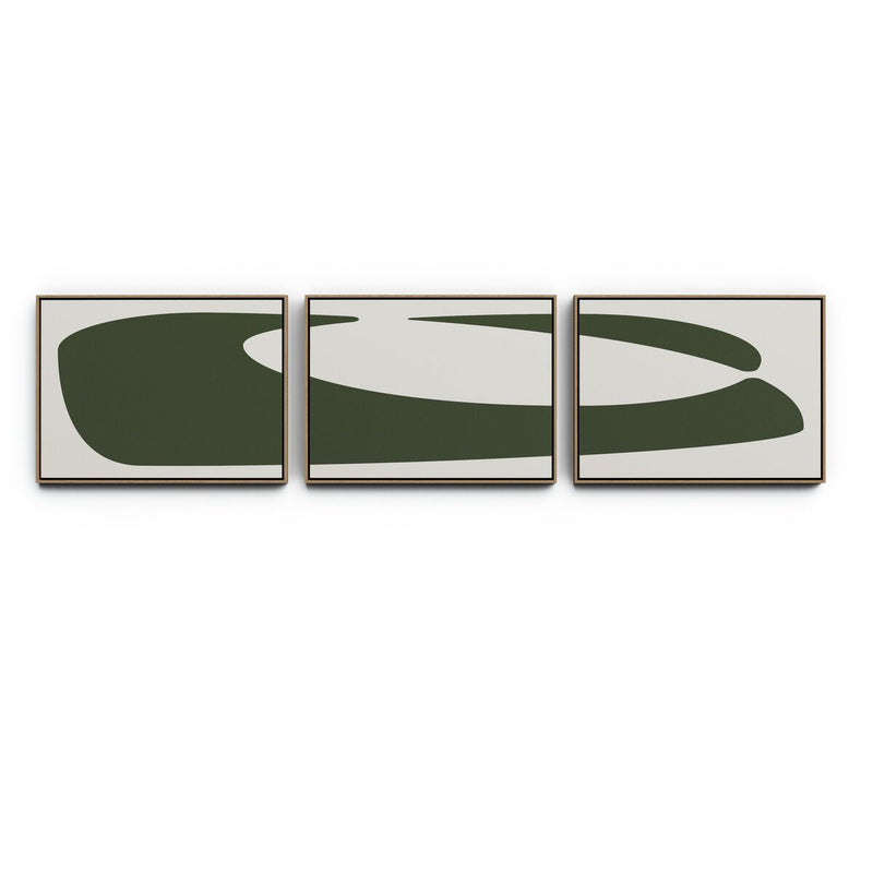 Organic Curves 2 Triptych by FH Art Studio - White Oak