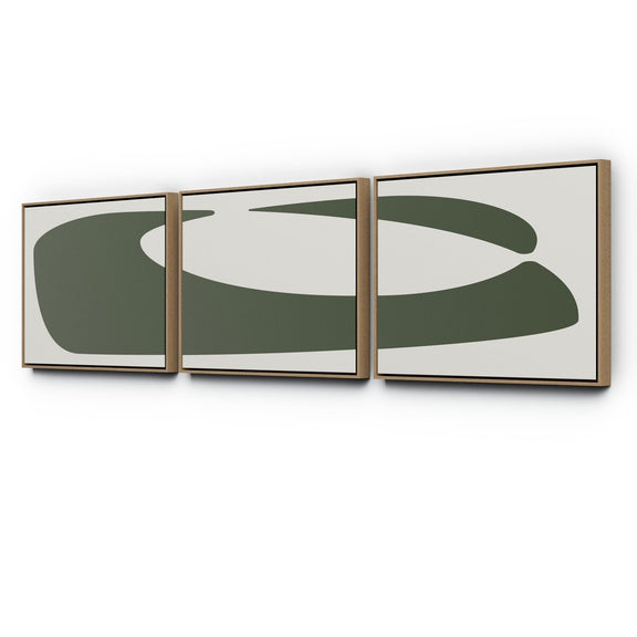 Organic Curves 2 Triptych by FH Art Studio - White Oak