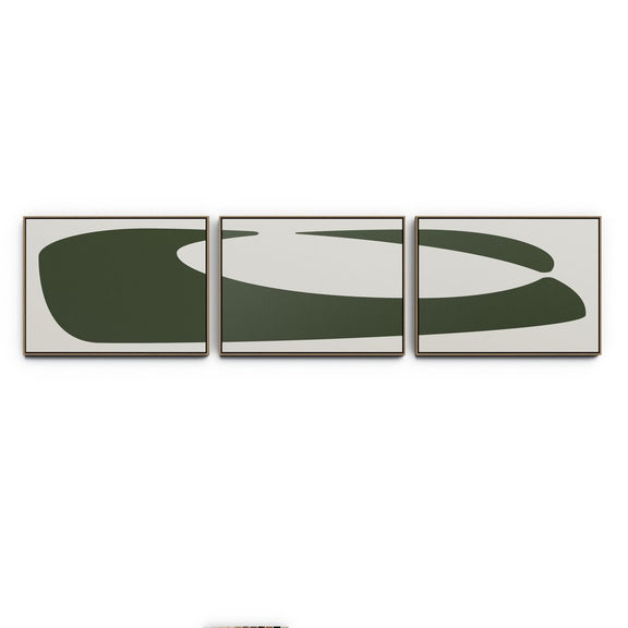 Organic Curves 2 Triptych by FH Art Studio - White Oak