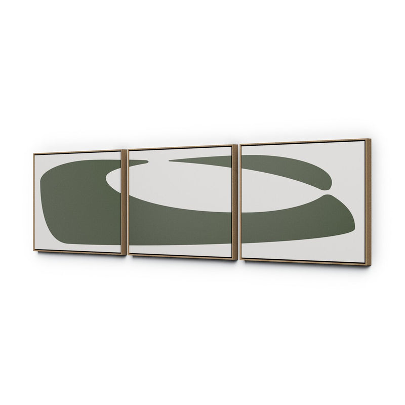 Organic Curves 2 Triptych by FH Art Studio - White Oak