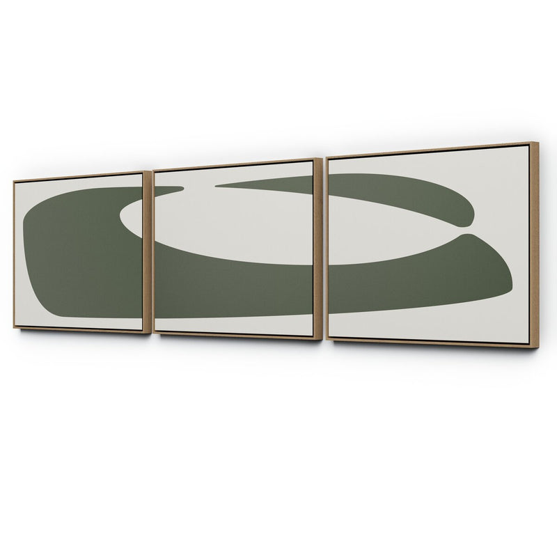 Organic Curves 2 Triptych by FH Art Studio - White Oak