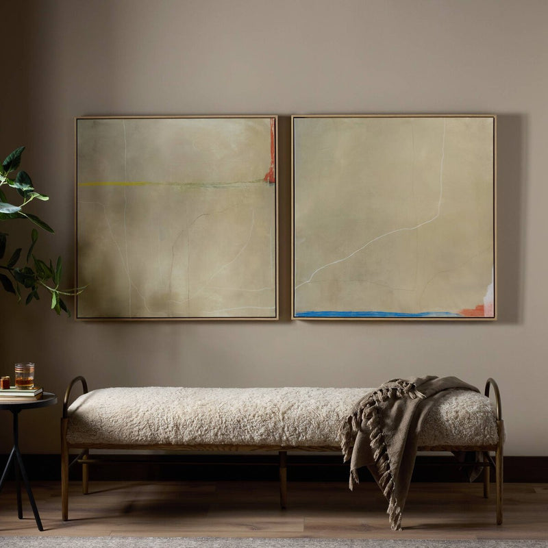 Lines Diptych by Lauren Fuhr - White Oak Floater