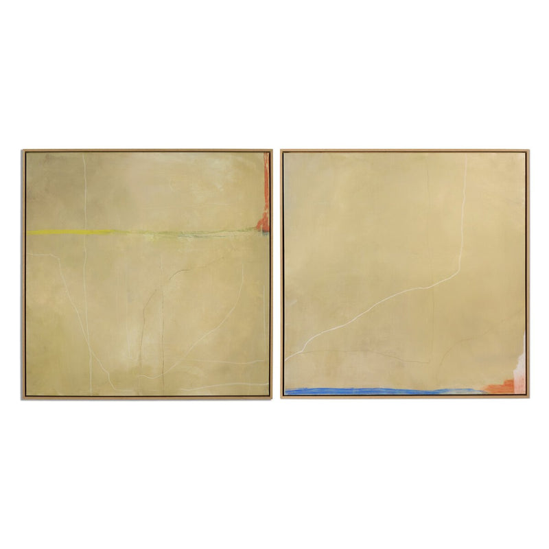 Lines Diptych by Lauren Fuhr - White Oak Floater