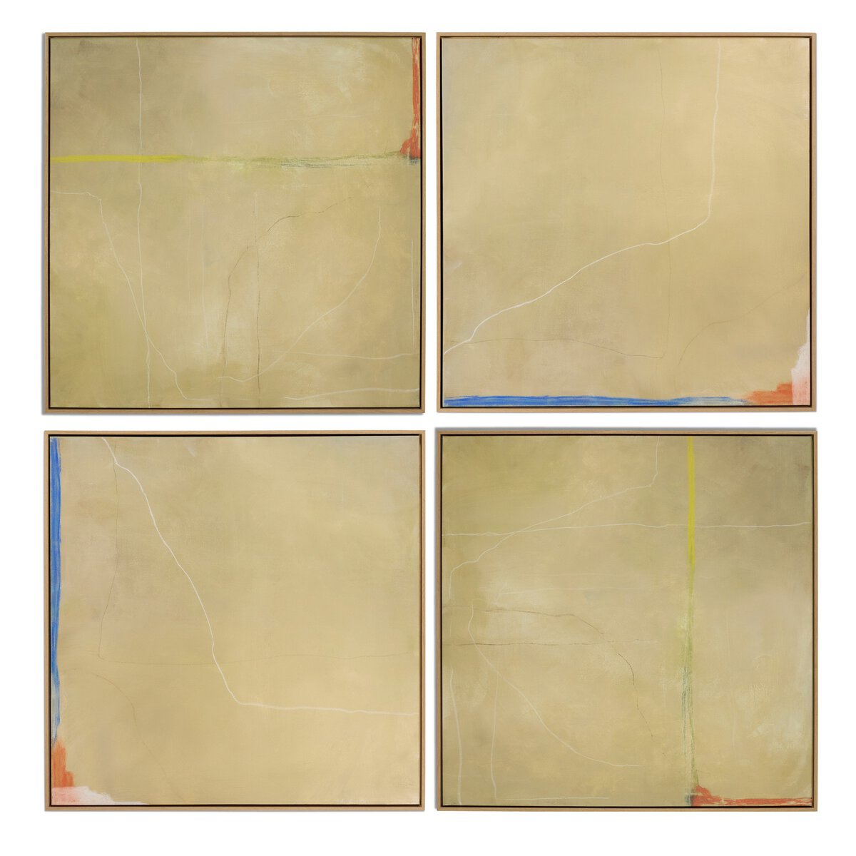 Lines Set Of 4 by Lauren Fuhr - White Oak Floater