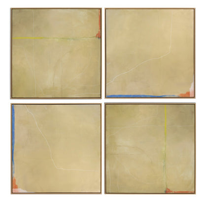 Lines Set Of 4 by Lauren Fuhr - White Oak Floater
