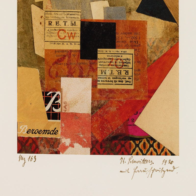Continental Ephemera Set Of 6 by Kurt Schwitters - Rooftop Rustic Walnut