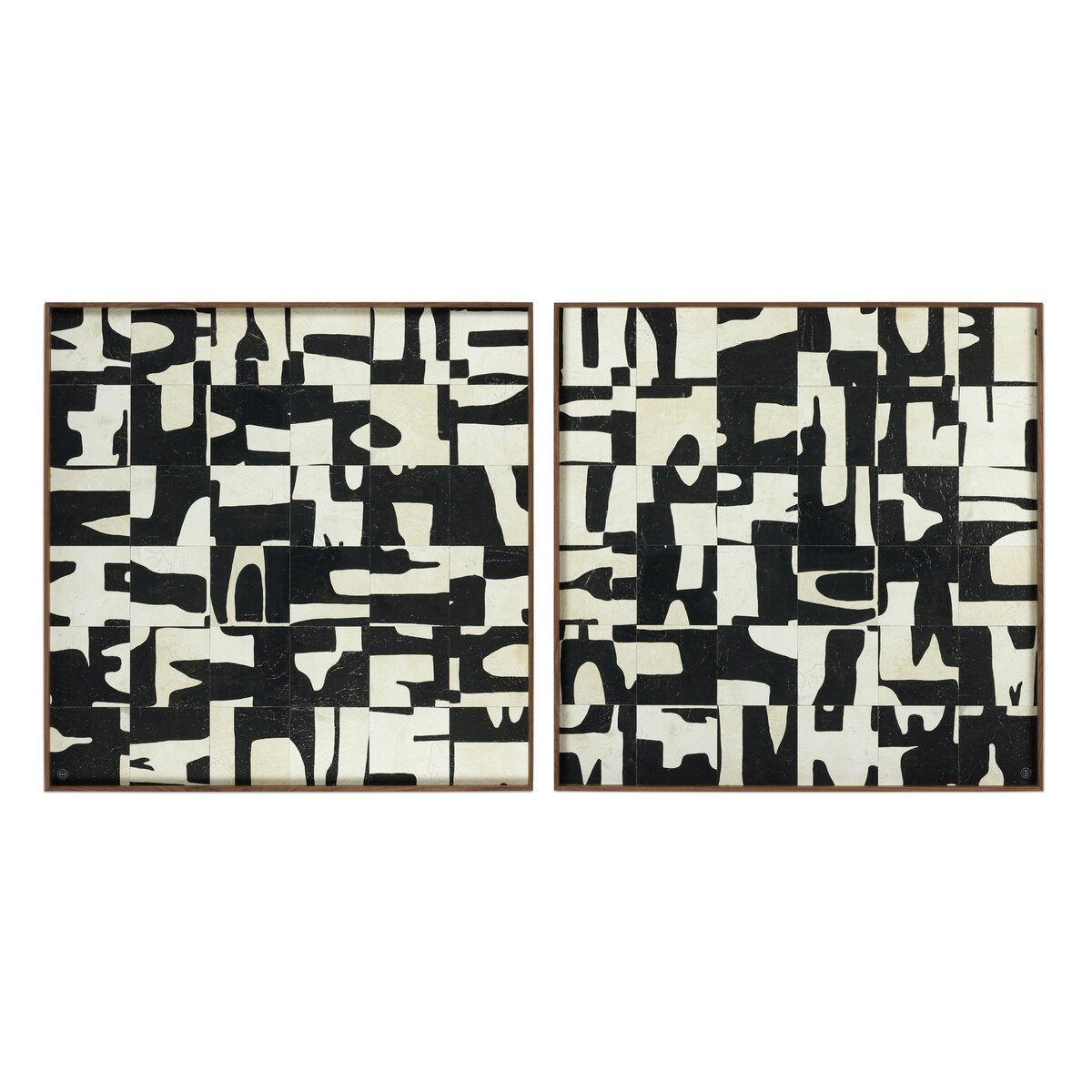Ancestral I Diptych by Douglas Galloway - Walnut Floater