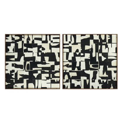 Ancestral I Diptych by Douglas Galloway - Walnut Floater