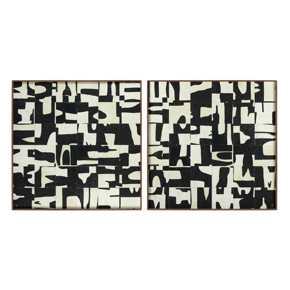 Ancestral I Diptych by Douglas Galloway - Walnut Floater