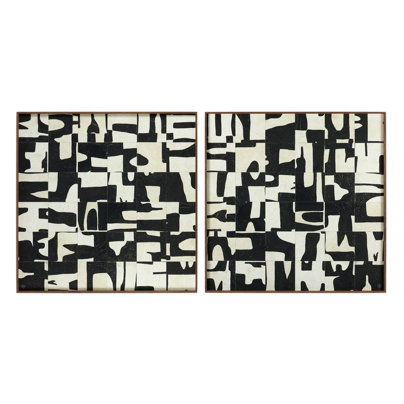 Ancestral I Diptych by Douglas Galloway - Walnut Floater