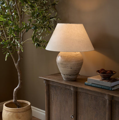 Tarlton Table Lamp - Antique White Marble