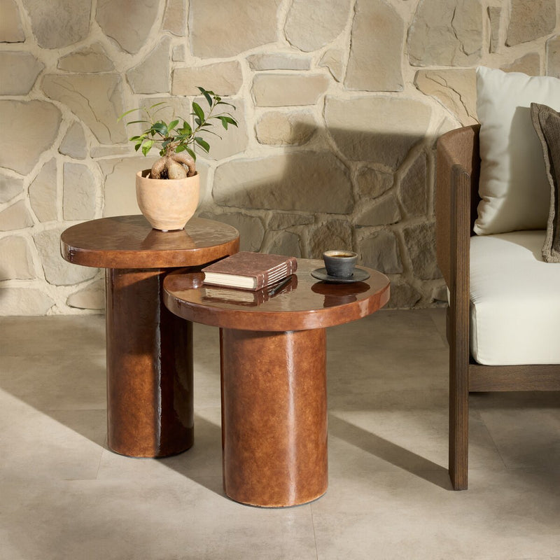 Fern Outdoor Nesting End Tables - Cafe Concrete